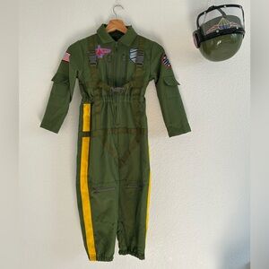 AUTHENTIC KID Size 5/6 Air Force Pilot Costume with Helmet